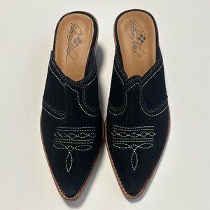 PATRICIA NASH Women’s Mules Size 8.5 Suede Black Festival Nashville Western